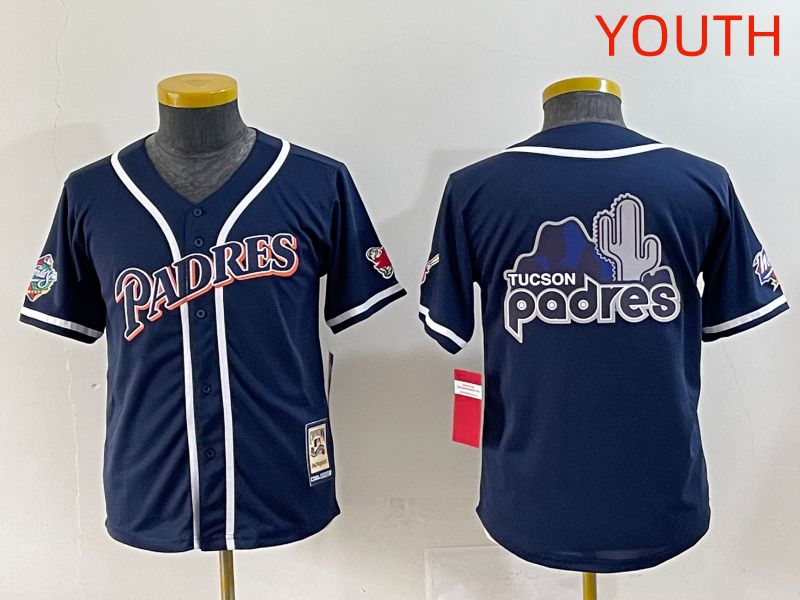 Youth 2025 San Diego Padres Blank Blue Throwback Game Nike MLB Jersey style 15